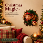 Christmas Break-In 3D Wall Decals – Spooky Door & Wall Stickers