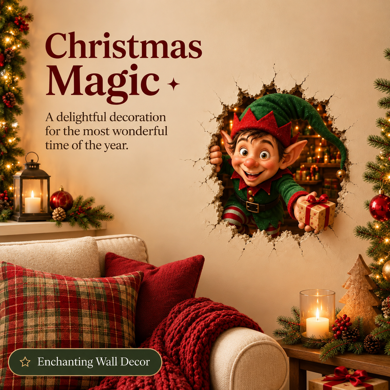 Christmas elf wall sticker