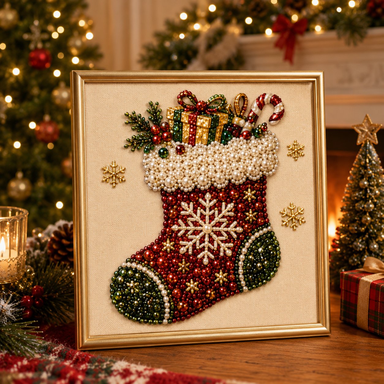 🧘Relaxing & Beginner-Friendly - 🎨💎DIY Christmas Pearl Diamond Painting Art Kit✍️