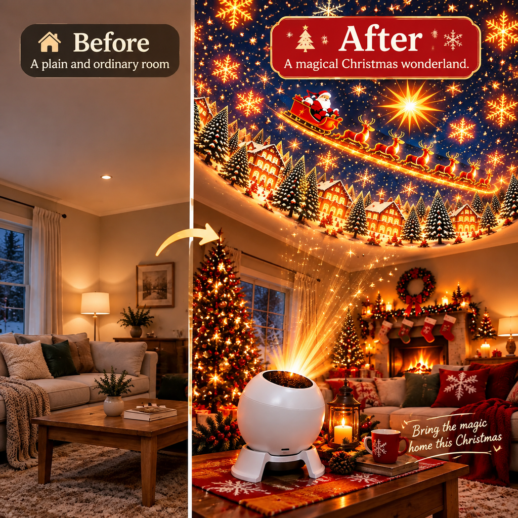 🎅 Turn Any Room Into a Christmas Wonderland – Holiday Projection Night Light