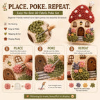 ✨🧘Relaxing & Beginner-Friendly-✨Whimsical Village 3D Fabric Poke Art Kit