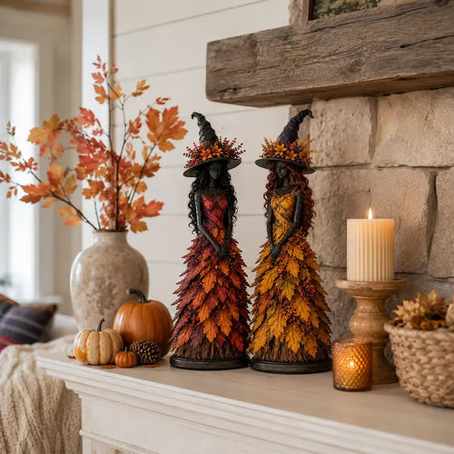 🧙 Enchanted Fall Witch Statue – Autumn Magic
