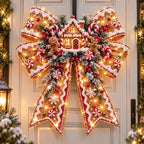 🎀🎄 Weihnachtliche Zauberschleifen-Türhänger – Übergroße, leuchtende Weihnachtsschleifen in 6 festlic