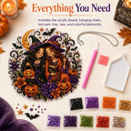 🎃Halloween Witch Friendship Diamond Art Suncatcher Sparkling Window Decor Gift✨🎃✨✨