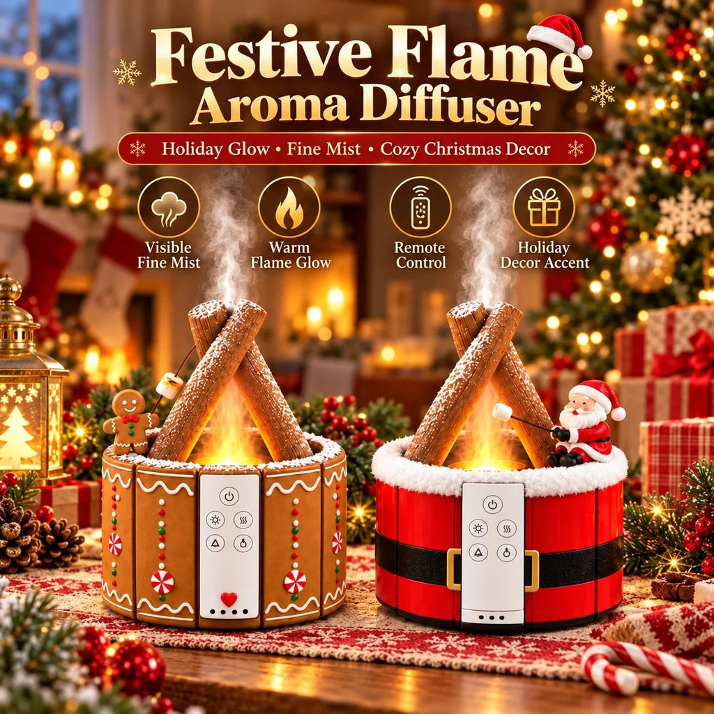 🎄 MerryMist Weihnachts-Lagerfeuer-Aroma-Diffusor – Gemütliches Flammenlicht, festlicher Nebel & beza