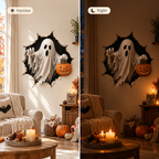 🎃 Halloween Break-In 3D Wall Decals – Spooky Door & Wall Stickers