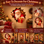 Christmas Break-In 3D Wall Decals – Spooky Door & Wall Stickers