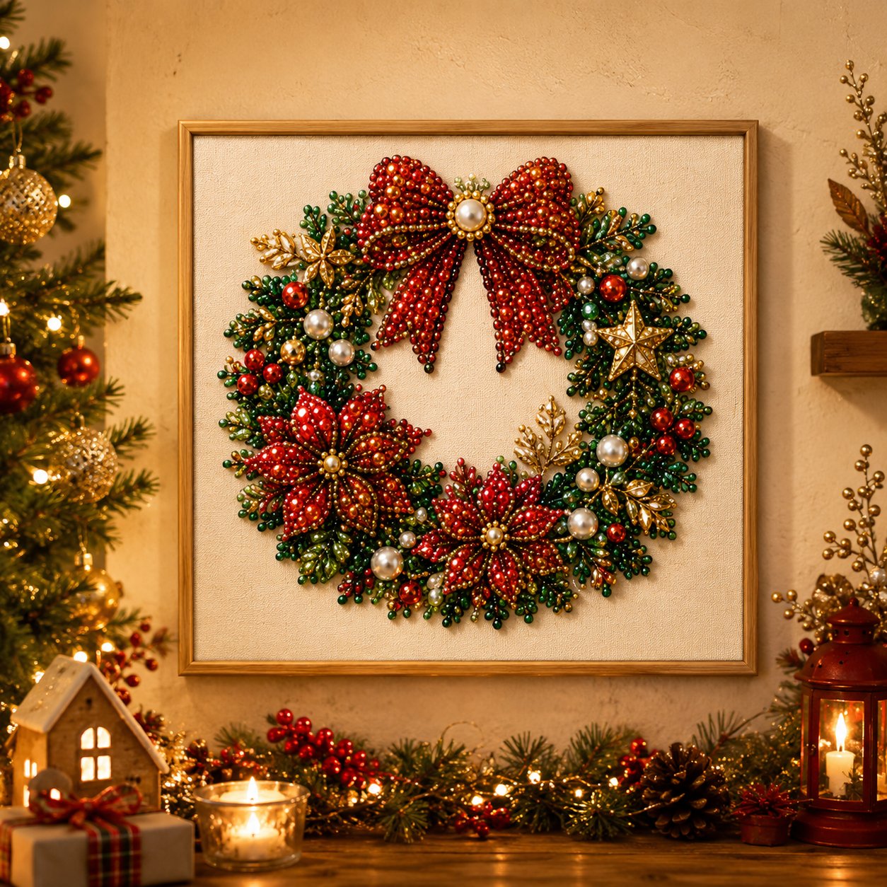 🧘Relaxing & Beginner-Friendly - 🎨💎DIY Christmas Pearl Diamond Painting Art Kit✍️