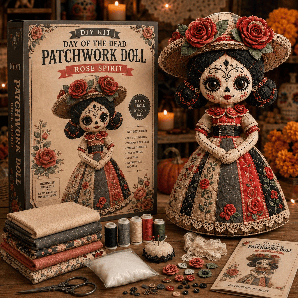 DIY Patchwork Doll Sewing Kit 🎃 Create Your Own Handmade Fabric Doll