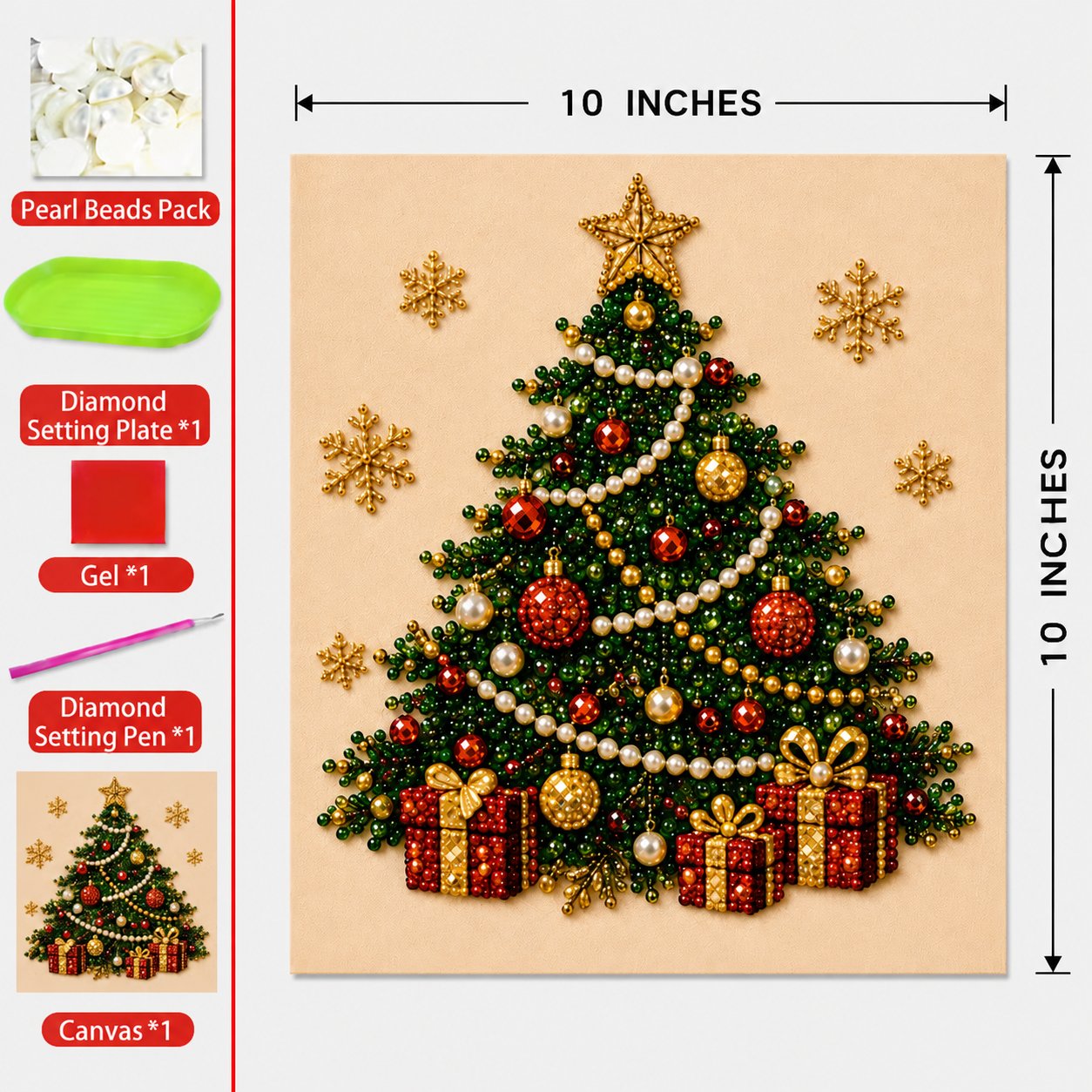 🧘Relaxing & Beginner-Friendly - 🎨💎DIY Christmas Pearl Diamond Painting Art Kit✍️