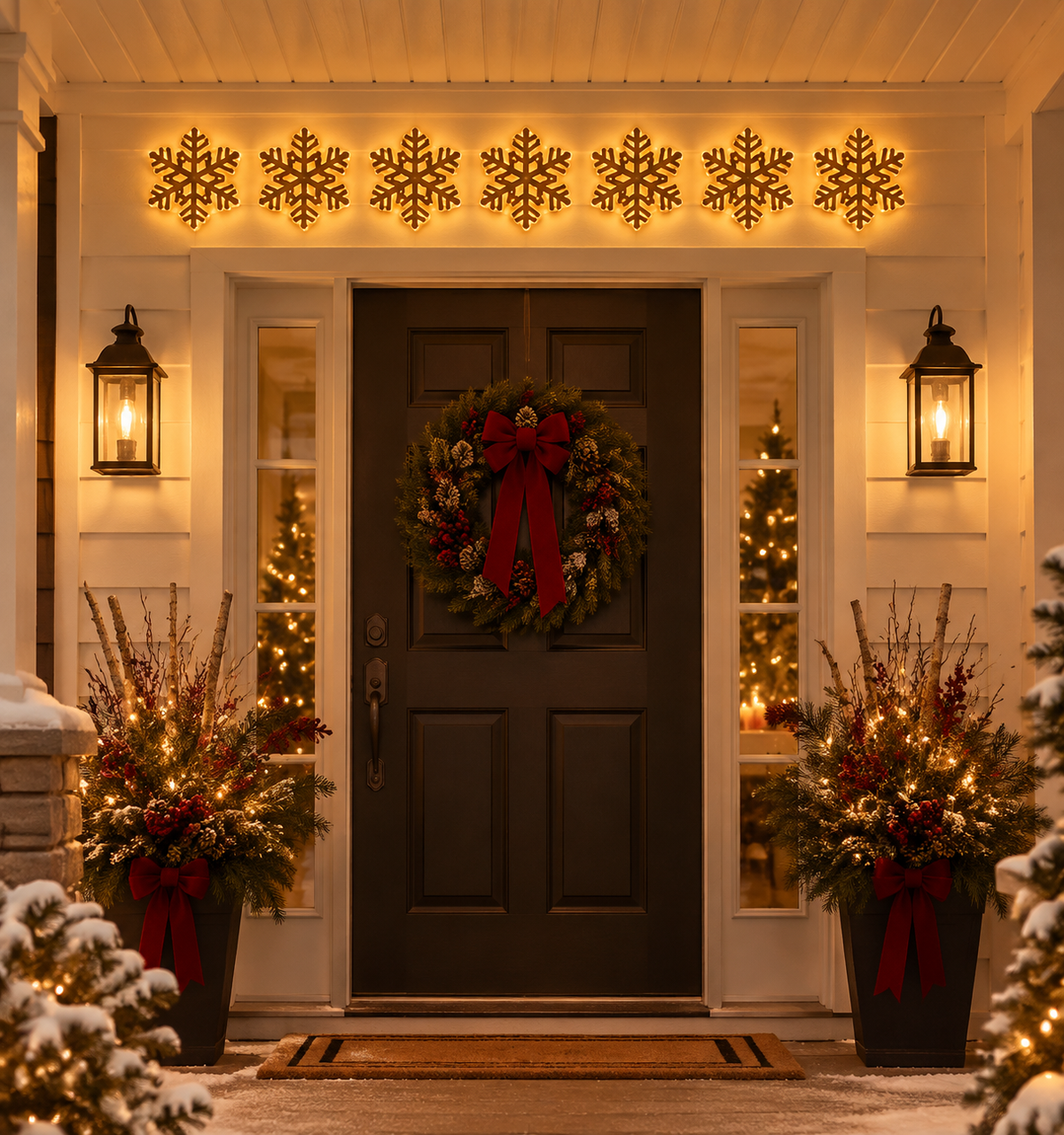 LED Reindeer Wall Decorations - Festive Christmas Lighting
