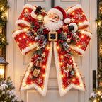🎀🎄 Weihnachtliche Zauberschleifen-Türhänger – Übergroße, leuchtende Weihnachtsschleifen in 6 festlic