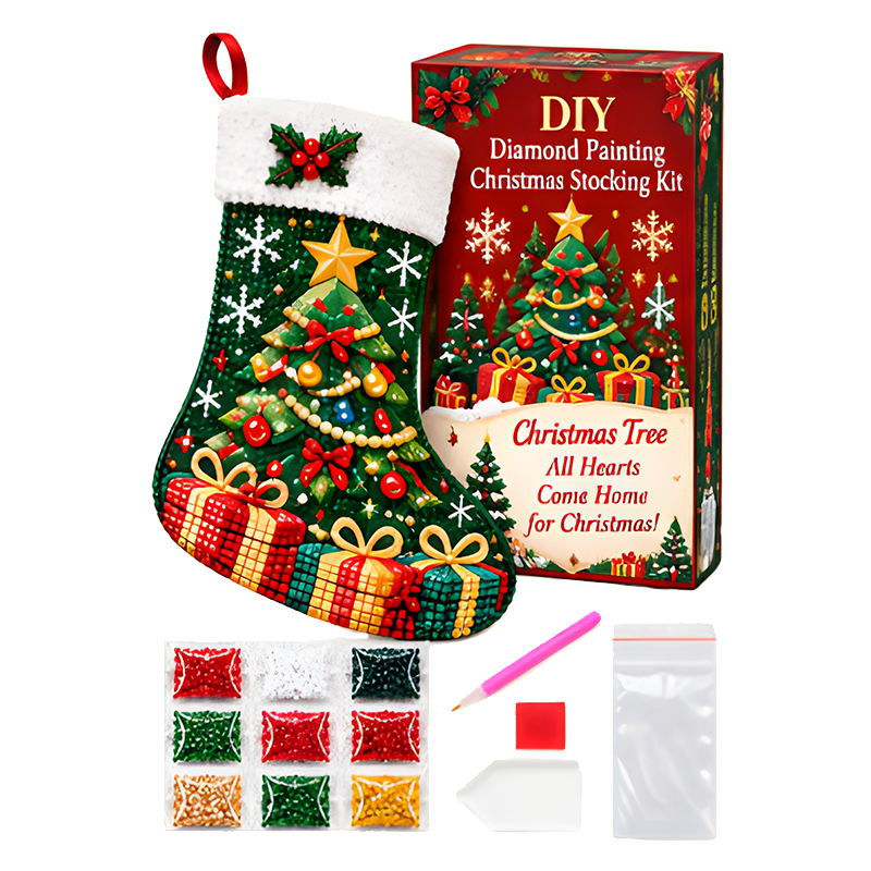 DIY Diamond Painting Christmas Stocking Kit
