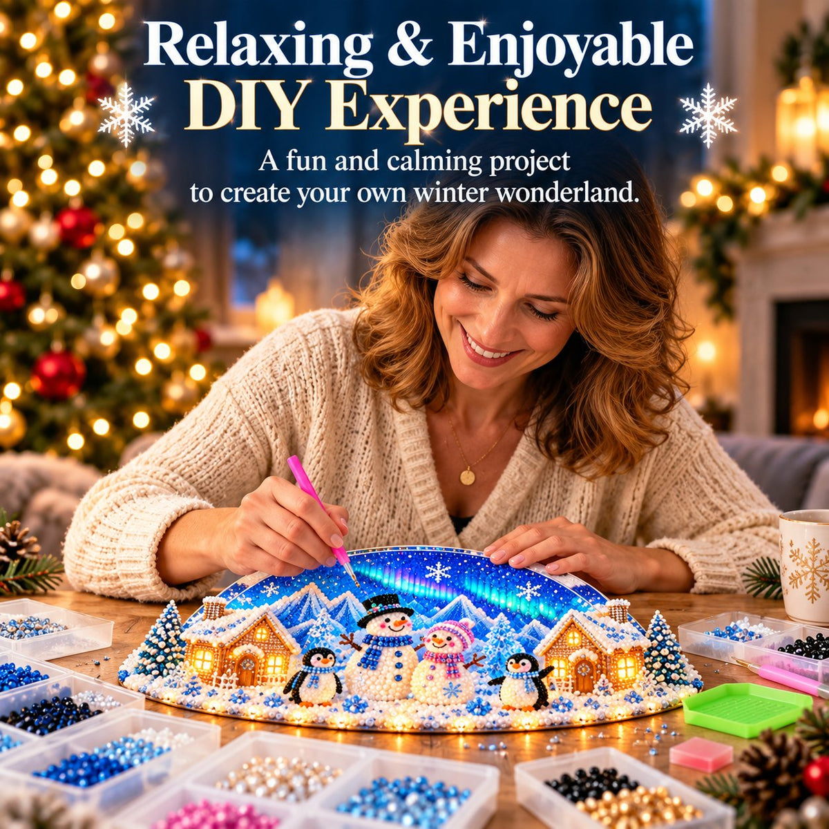 ❄️ DIY Winterwunderland mit Schmucksteinen & Perlendetails