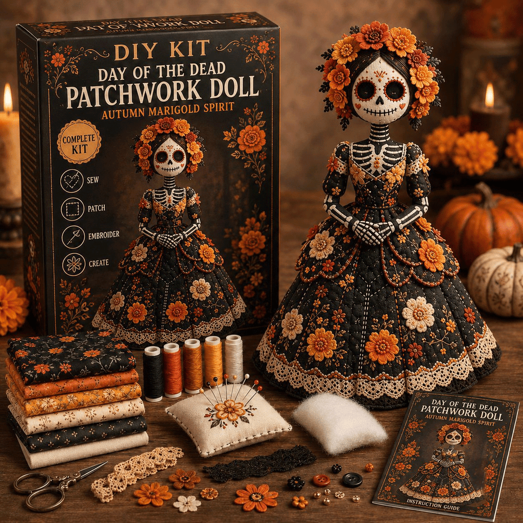 DIY Patchwork Doll Sewing Kit 🎃 Create Your Own Handmade Fabric Doll