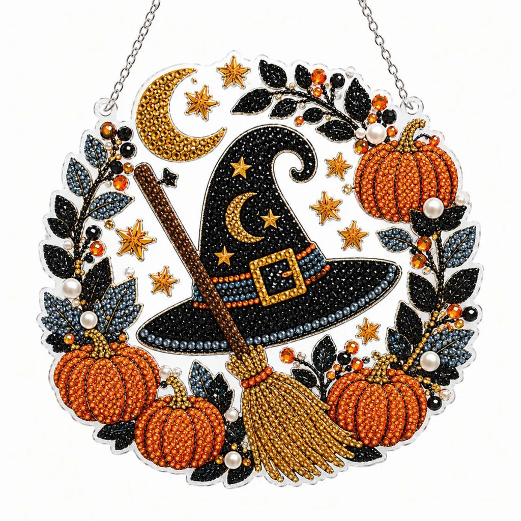 👻✨ 🎃 DIY Spooky Hanging Ornament Kit | Sparkling Halloween Diamond Art Decoration For Fall Home Decor