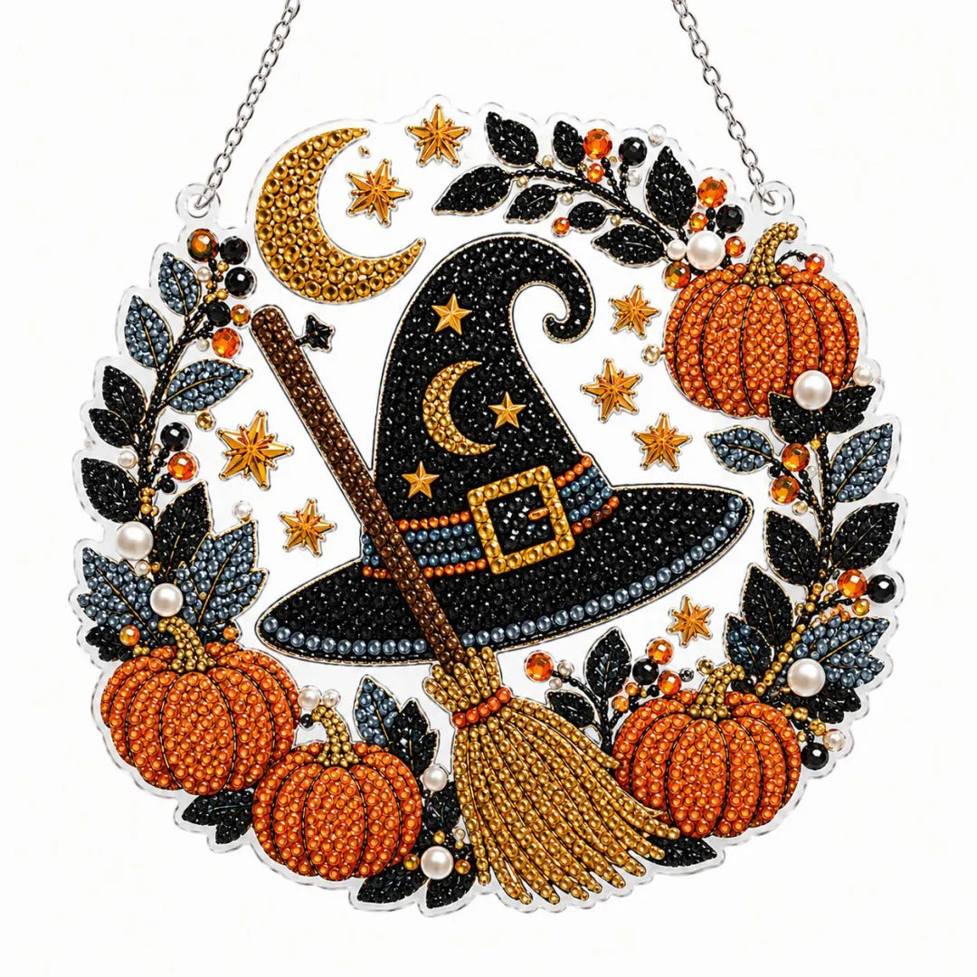 👻✨ 🎃 DIY Spooky Hanging Ornament Kit | Sparkling Halloween Diamond Art Decoration For Fall Home Decor