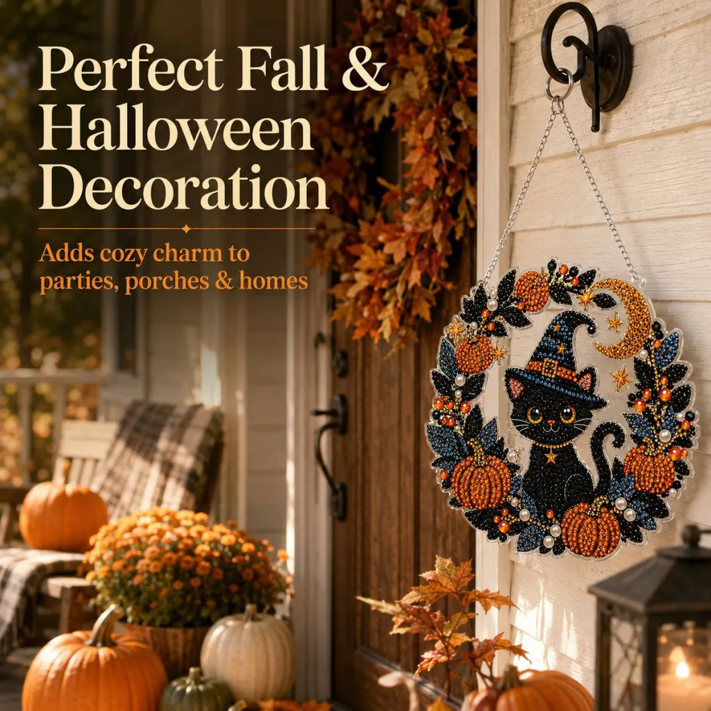 👻✨ 🎃 DIY Spooky Hanging Ornament Kit | Sparkling Halloween Diamond Art Decoration For Fall Home Decor