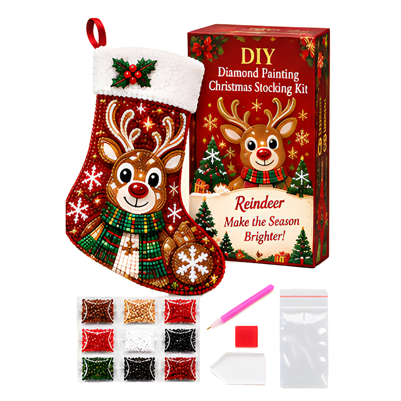 DIY Diamond Painting Christmas Stocking Kit