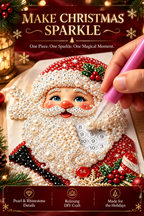 🎄Plymagic DIY Pearl Art - Christmas Collection - Santa Christmas Gingerbread House