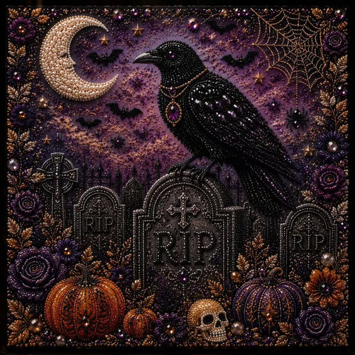 👻 Cute Ghosts Pumpkins 3D Pearl Mosaic Art Kit Halloween Decor (No Mess, Beginner)