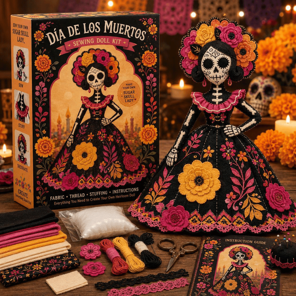 DIY Patchwork Doll Sewing Kit 🎃 Create Your Own Handmade Fabric Doll