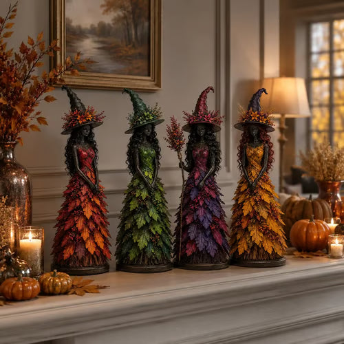 🧙 Enchanted Fall Witch Statue – Autumn Magic
