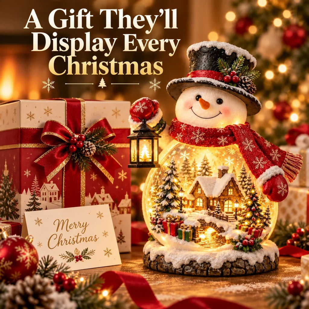 ✨ "Snowman Glow" Christmas Village – A Festive Glowing Table Decoration for the Holidays