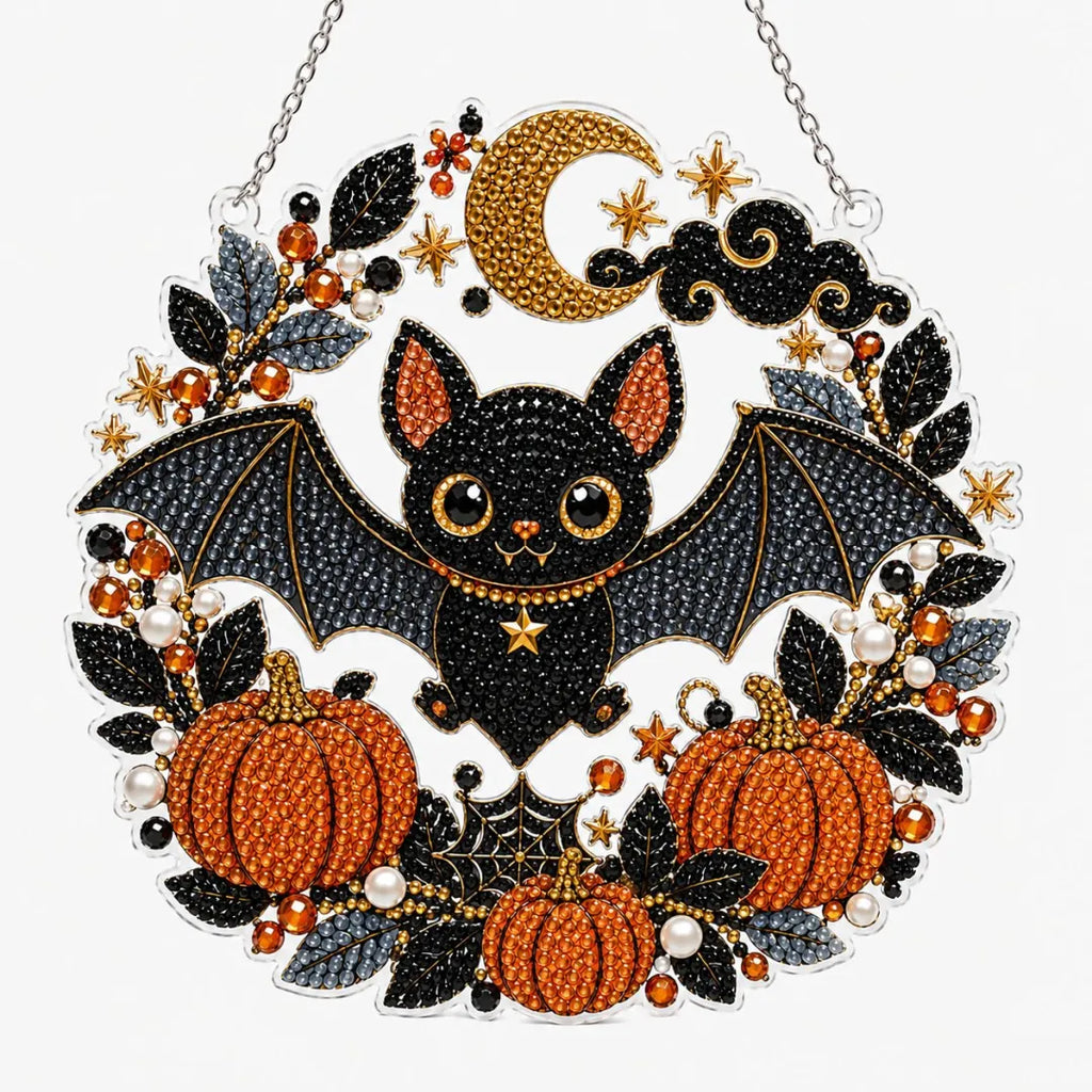 👻✨ 🎃 DIY Spooky Hanging Ornament Kit | Sparkling Halloween Diamond Art Decoration For Fall Home Decor