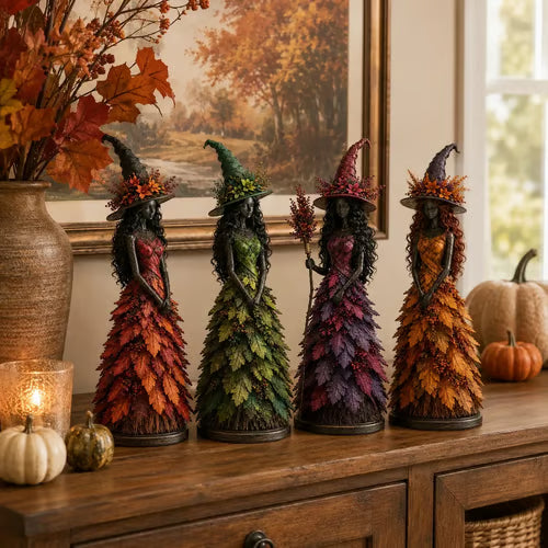 🧙 Enchanted Fall Witch Statue – Autumn Magic