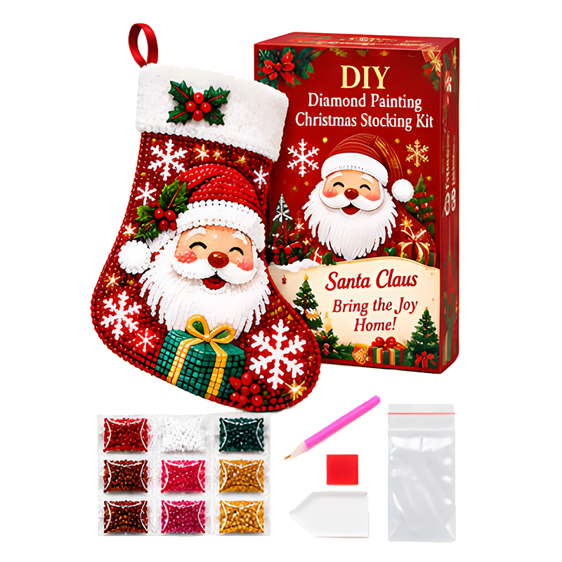 DIY Diamond Painting Christmas Stocking Kit