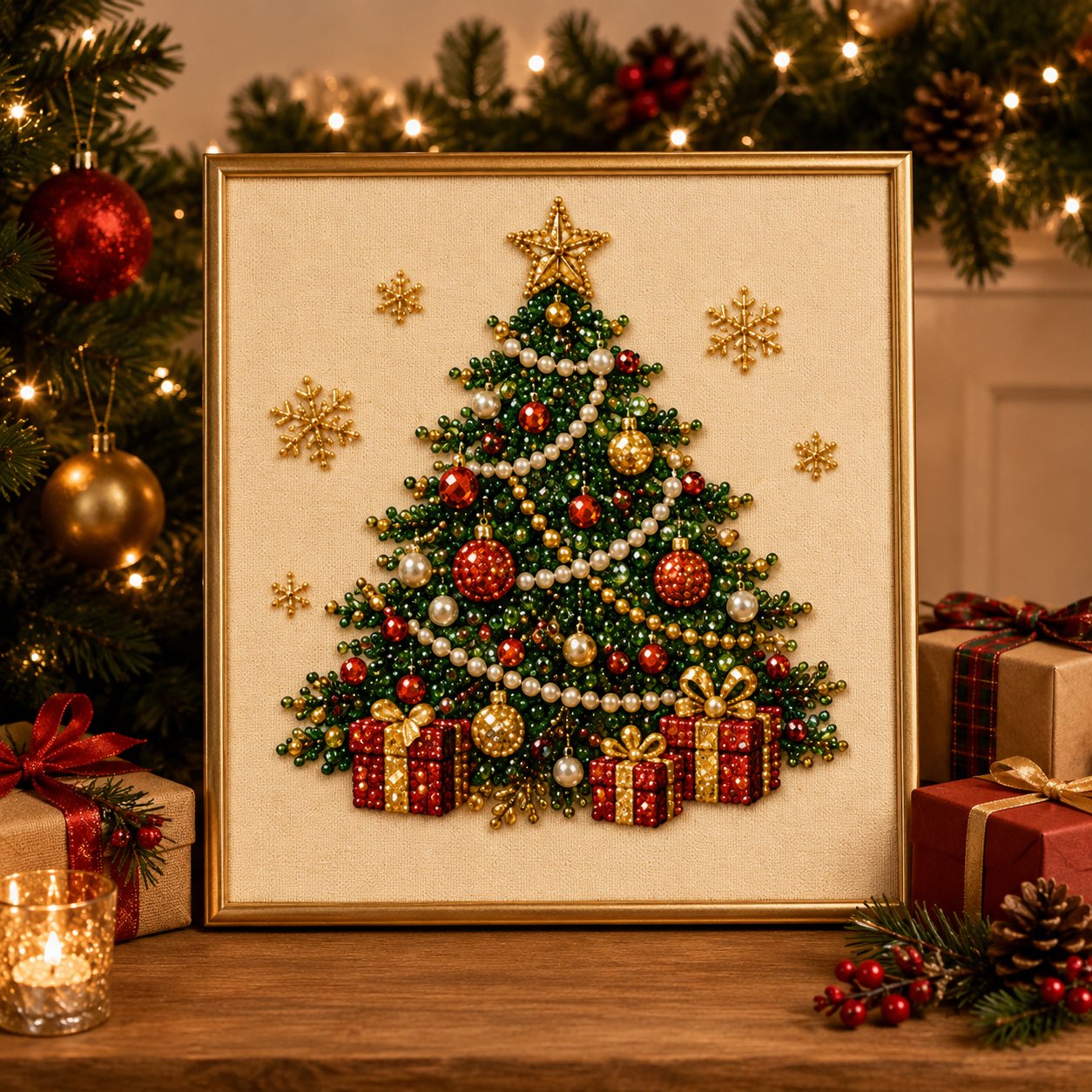 🧘Relaxing & Beginner-Friendly - 🎨💎DIY Christmas Pearl Diamond Painting Art Kit✍️