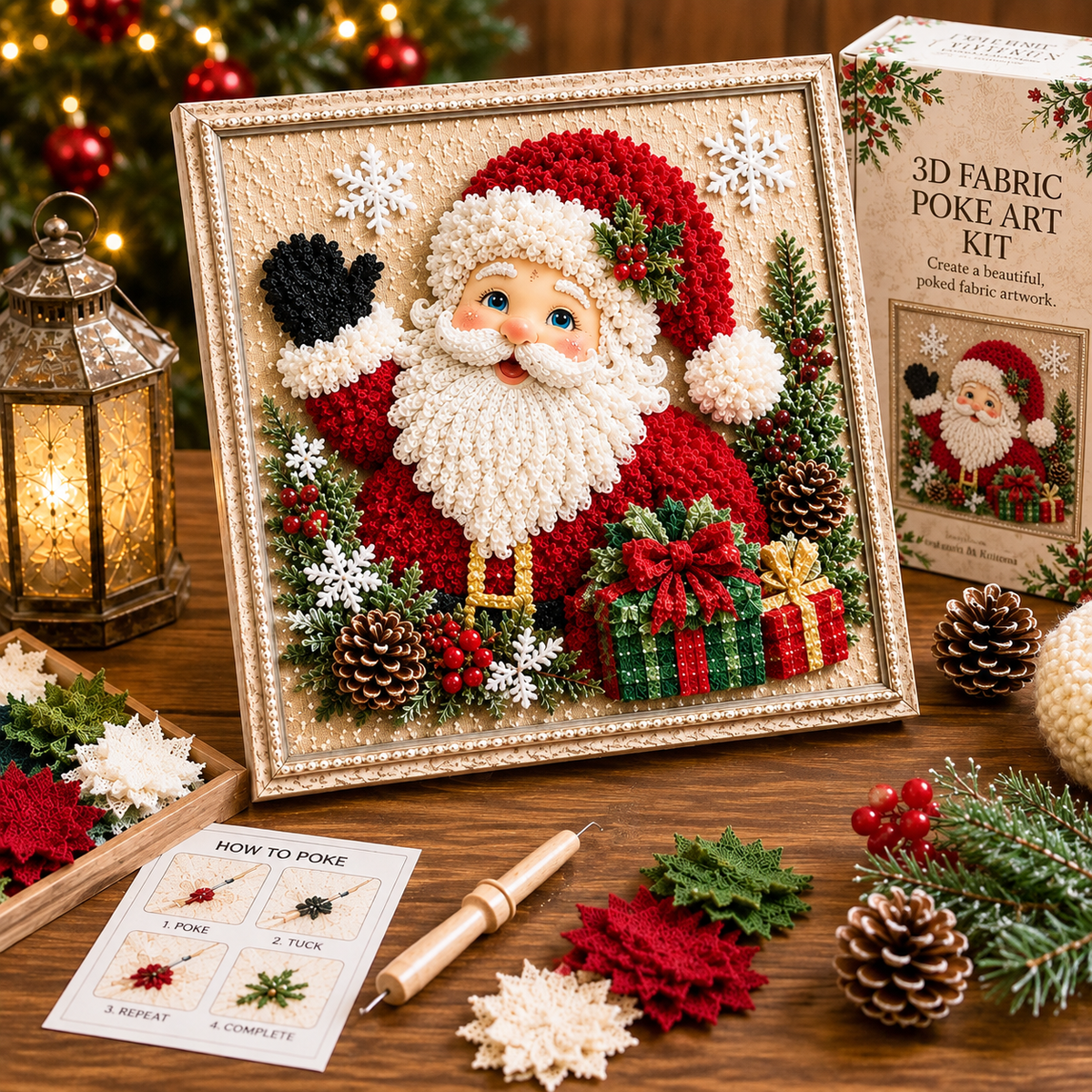Christmas Fabric Poke Art Kit