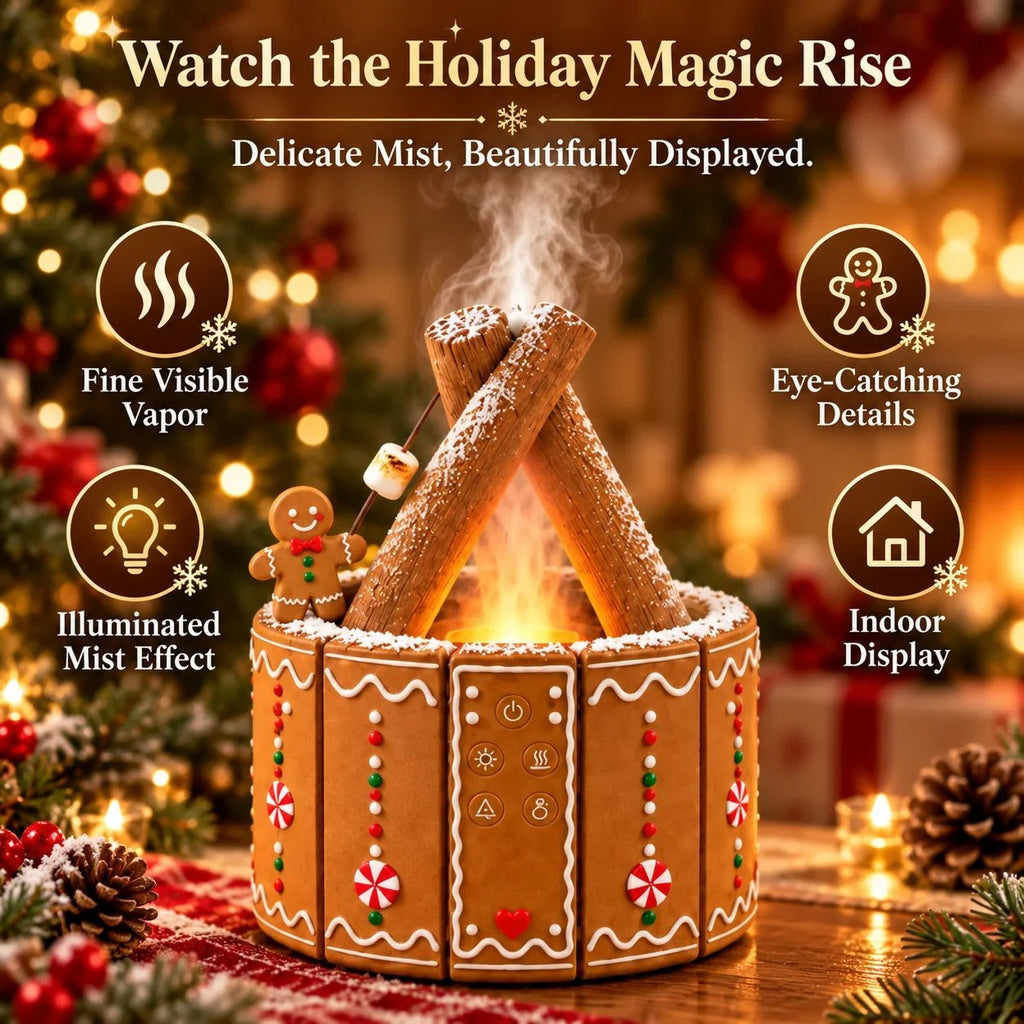 🎄 MerryMist Weihnachts-Lagerfeuer-Aroma-Diffusor – Gemütliches Flammenlicht, festlicher Nebel & beza