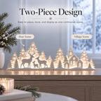 🦌 Leuchtende Weihnachtsdeko fürs Fenster – Rentier & Dorf | 2-teiliges LED-Set ✨