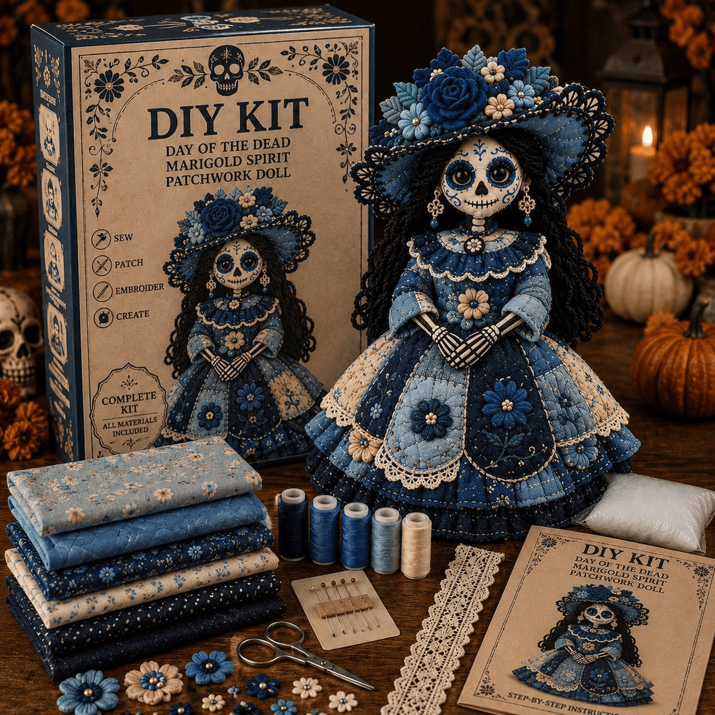 DIY Patchwork Doll Sewing Kit 🎃 Create Your Own Handmade Fabric Doll