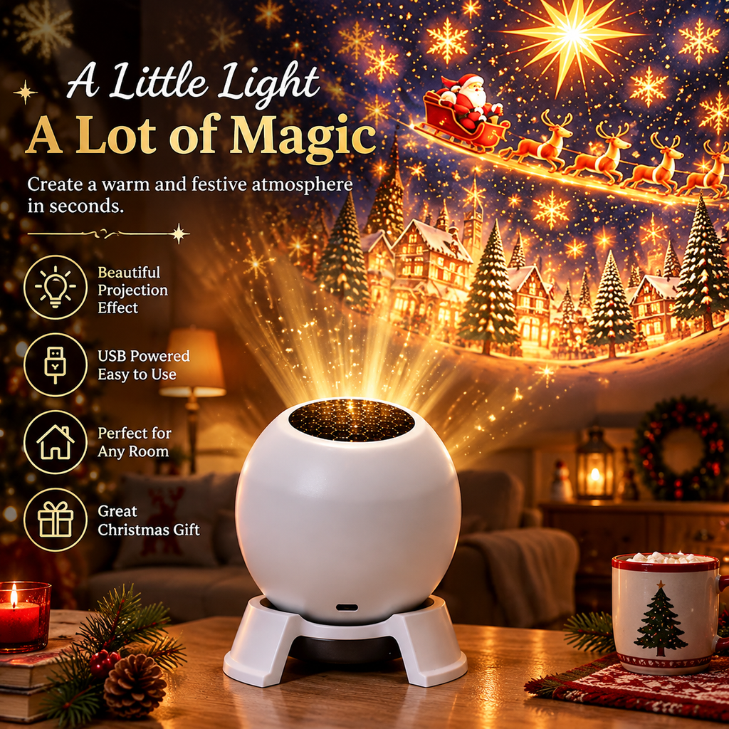 🎅 Turn Any Room Into a Christmas Wonderland – Holiday Projection Night Light