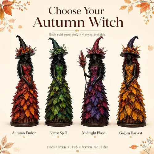 🧙 Enchanted Fall Witch Statue – Autumn Magic