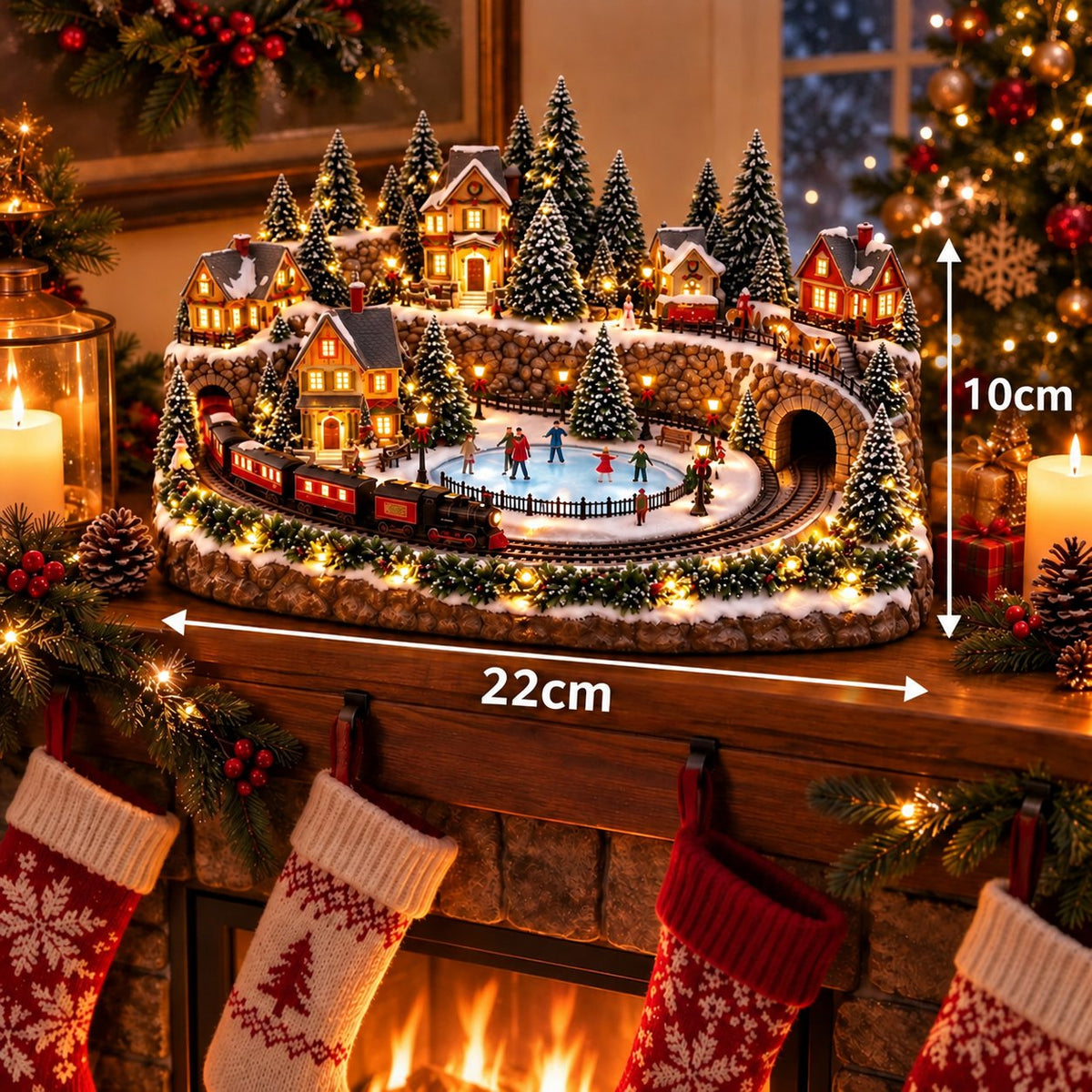 🔥 Animierte Weihnachtszug- und Eisbahnszene ✨