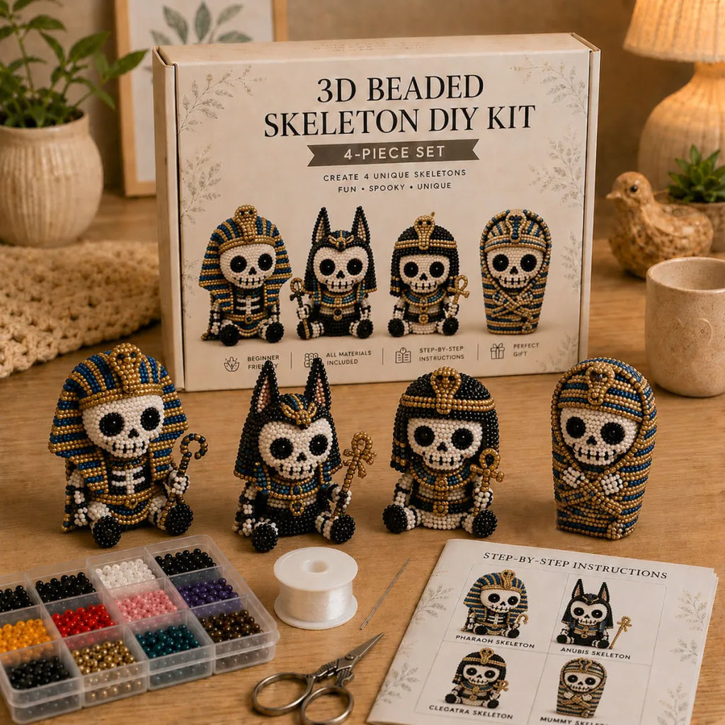 💀 3D Beaded Skeleton DIY Kit – Create Your Own Spooky Cute Halloween Decor