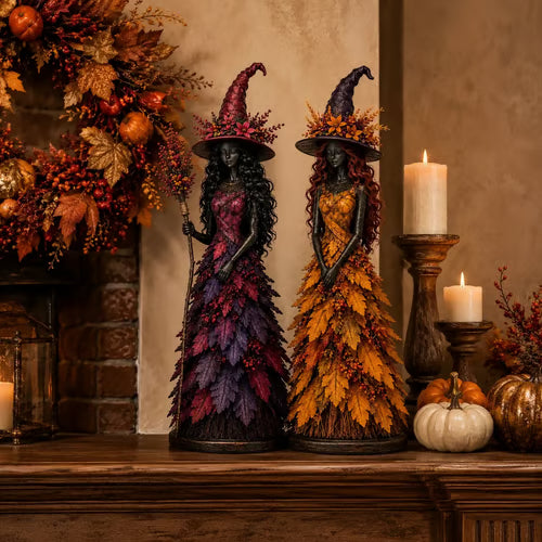 🧙 Enchanted Fall Witch Statue – Autumn Magic