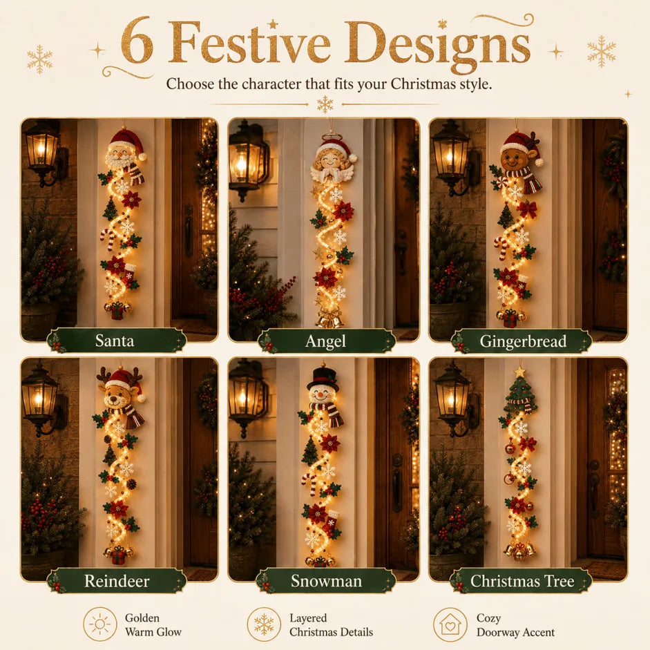 🔥 Special offer – 49% OFF 🎄 MerryCascade™ Glowing Christmas Door Hanger | 6 Designs ✨