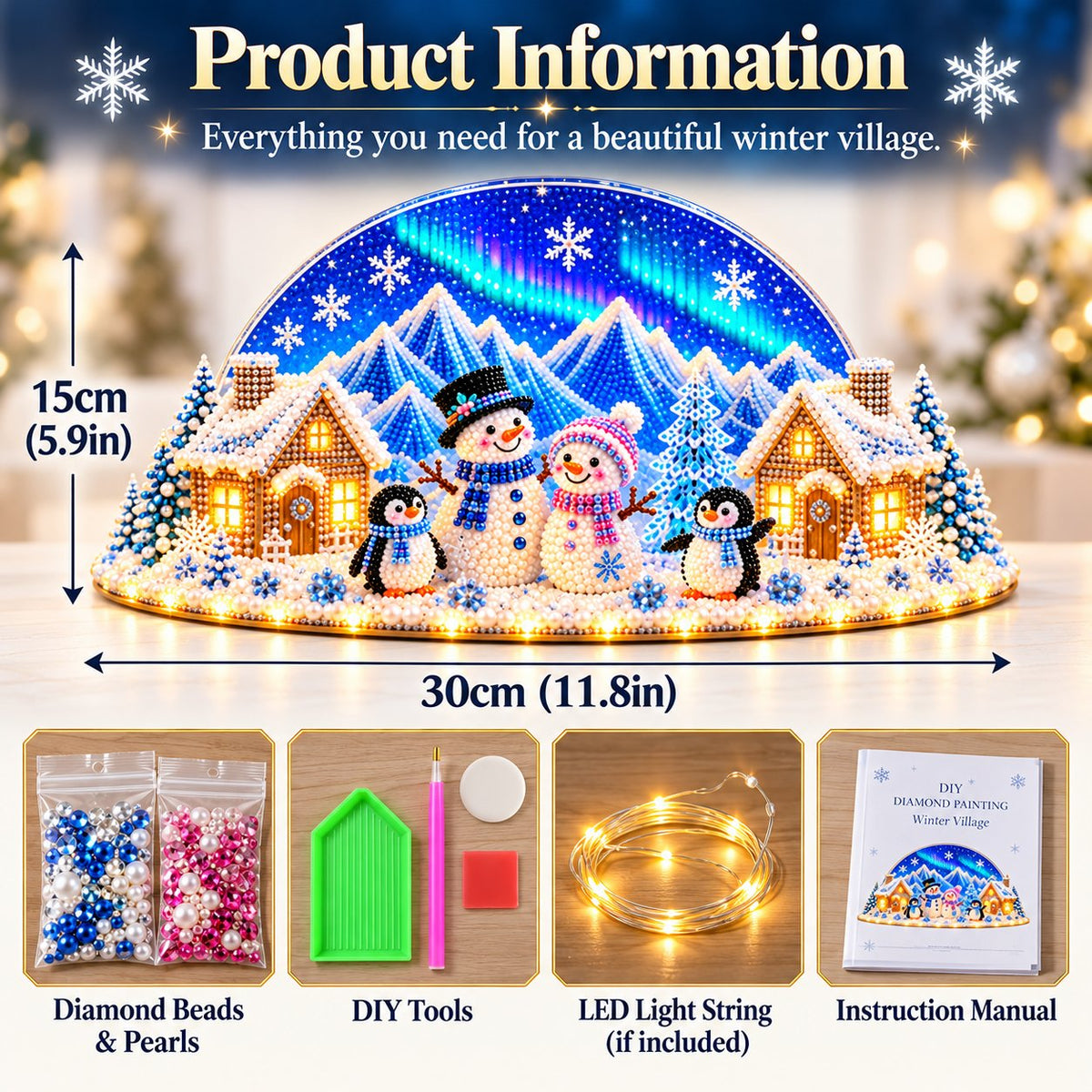 ❄️ DIY Winterwunderland mit Schmucksteinen & Perlendetails