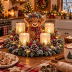✨ Dekorative Lichter in Form von Waldtieren, die im Schein flammenloser Kerzen flackern. 🎁🌟