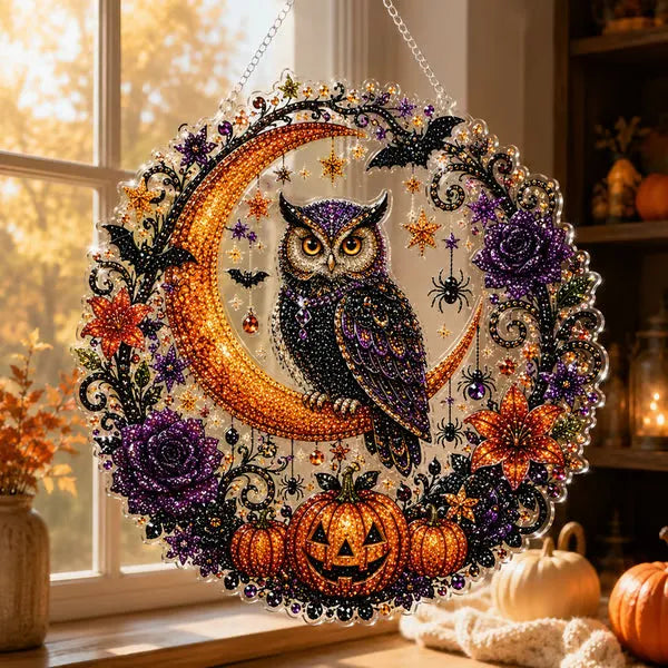 🎃Halloween Witch Friendship Diamond Art Suncatcher Sparkling Window Decor Gift✨🎃✨✨