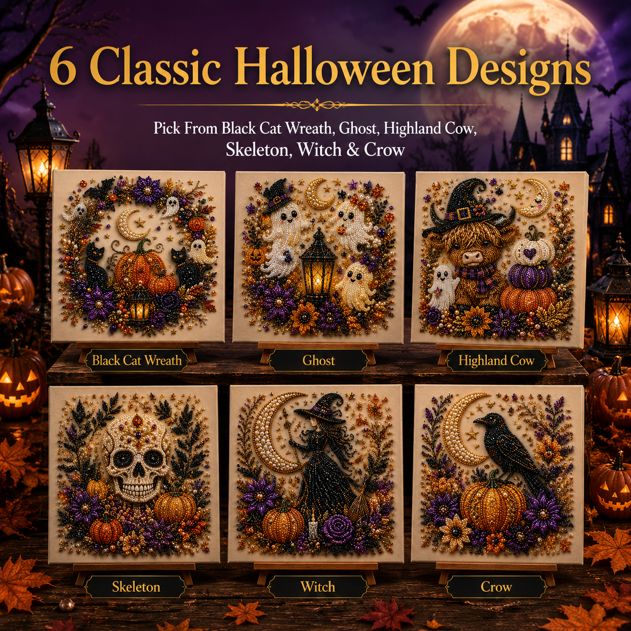 👻✨ Halloween Pearl Art DIY Kit – Turn Tiny Pearls into Spooky-Cute Magic