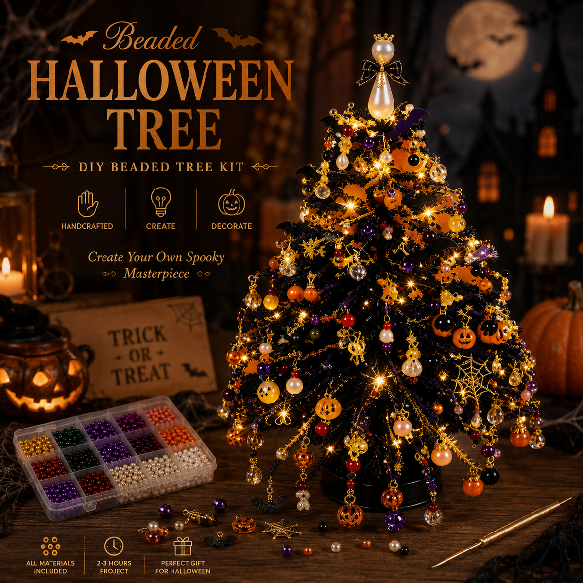 ✨ Bring Holiday Magic Home - DIY Handmade Tree with Pearl & Crystal Beads