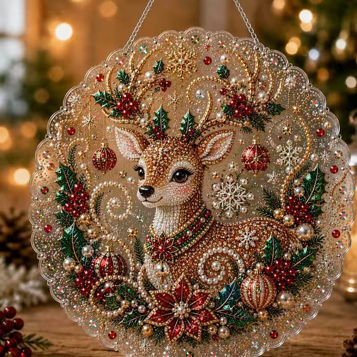 🎄5D Diamond Painting Ornament – Christmas Holiday Hanging Decoration