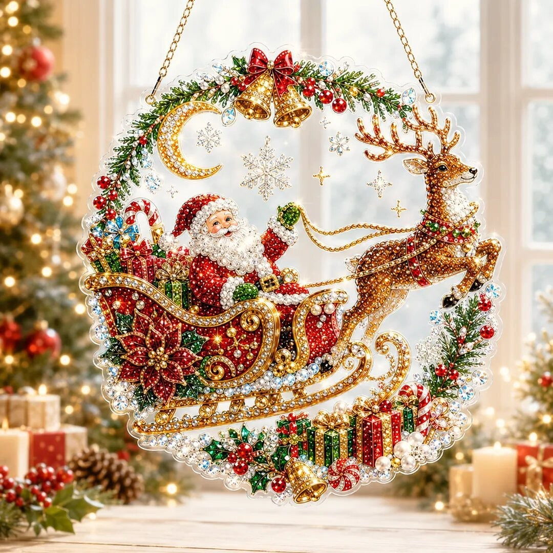 🎄 Christmas Diamond Art Hanging Ornament Kit – Sparkling DIY Holiday Decor & Meaningful Handmade Gift
