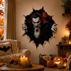 🎃 Halloween Break-In 3D Wall Decals – Spooky Door & Wall Stickers